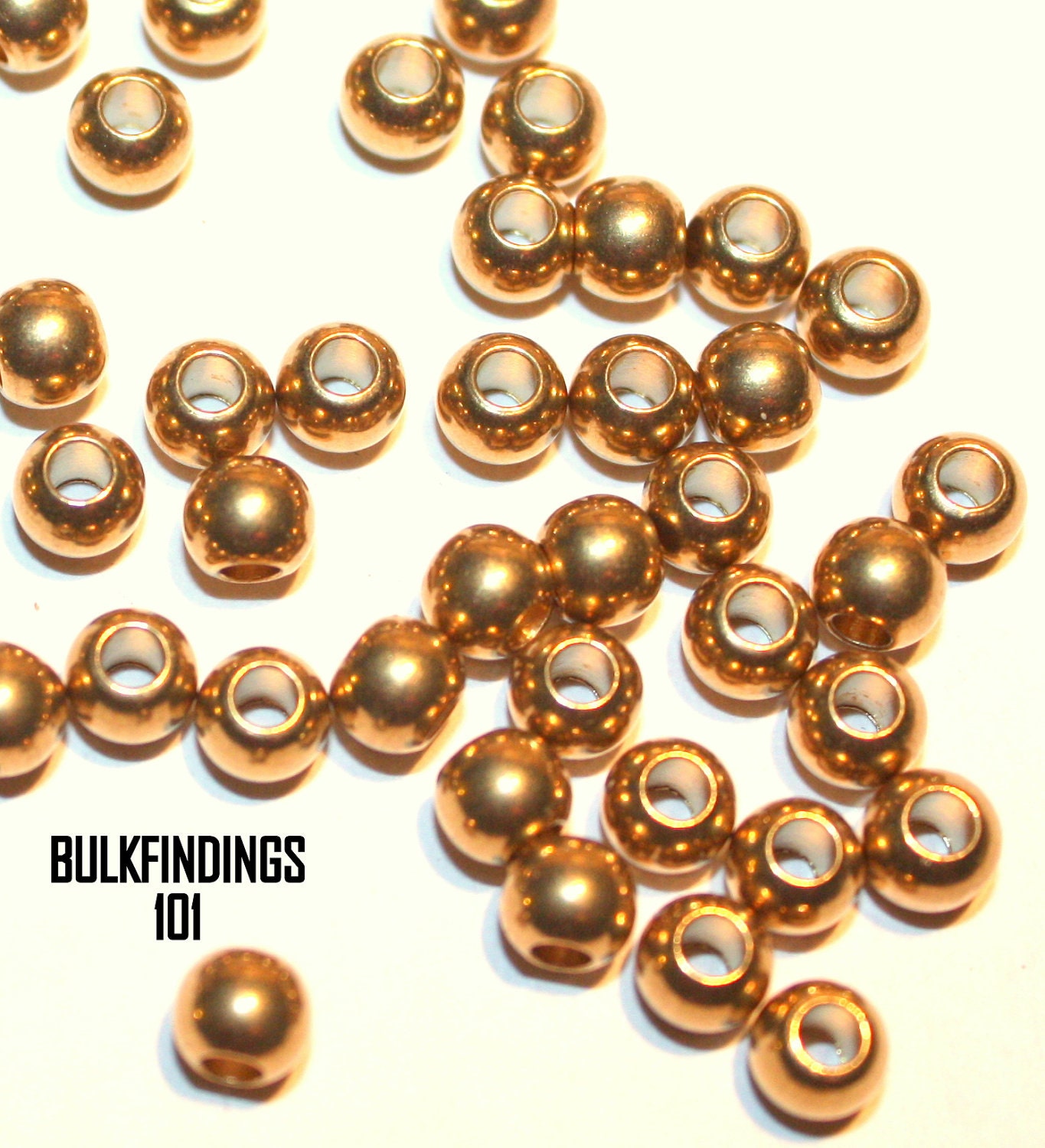 Solid Brass Spacer Bead 4mm