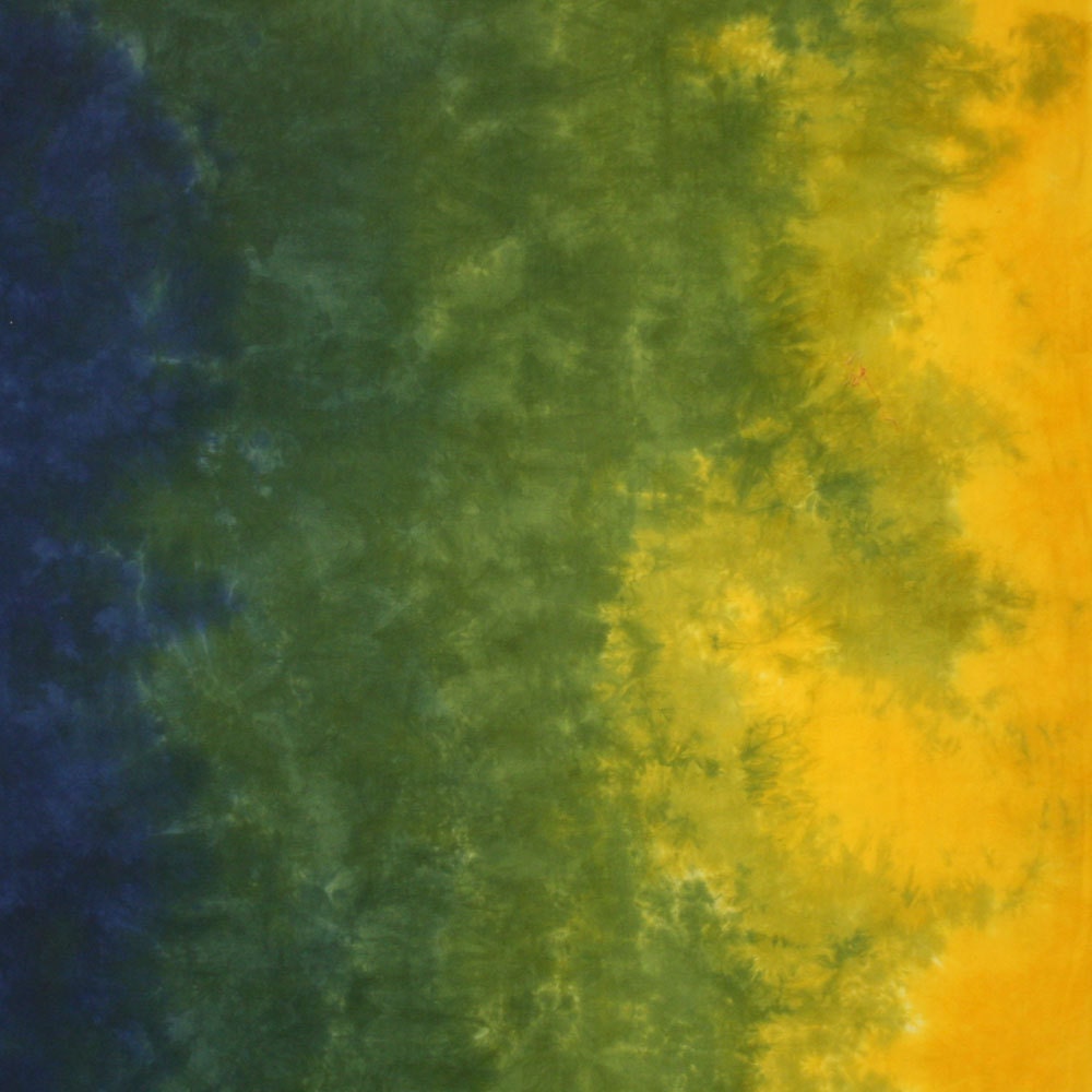 Hand Dyed Fabric Gradient - Gold to Cobalt