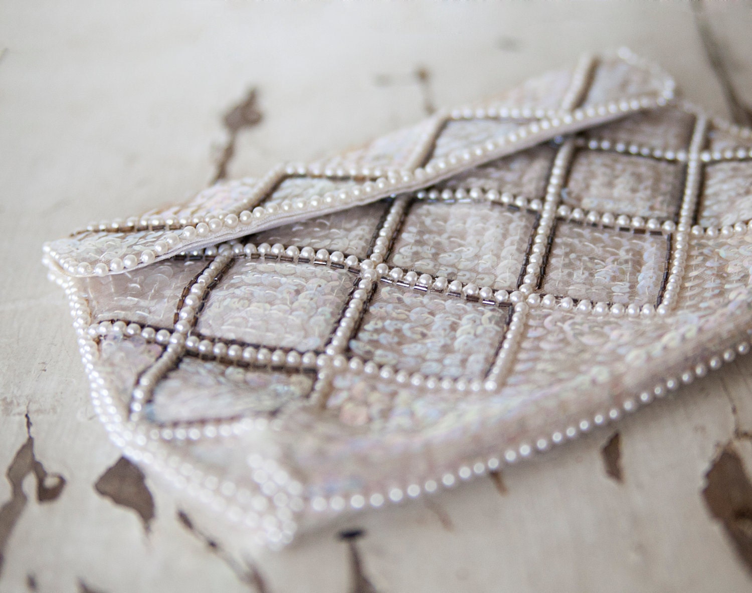 Vintage Beaded Sequined Clutch