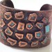 RESERVED Rare Huge Vintage BELL Copper Turquoise Chunk Cuff Bracelet