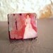 Hand Painted Victorian Lady Adjustable Scrabble Tile Ring - Vintage White