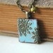 Cockatoo Blue Shabby Chic Scrabble Tile Pendant Necklace  - The Majestic.