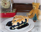 Fake Slice of Blueberry Pie Attached to a Dessert Plate Faux Food Prop Staging