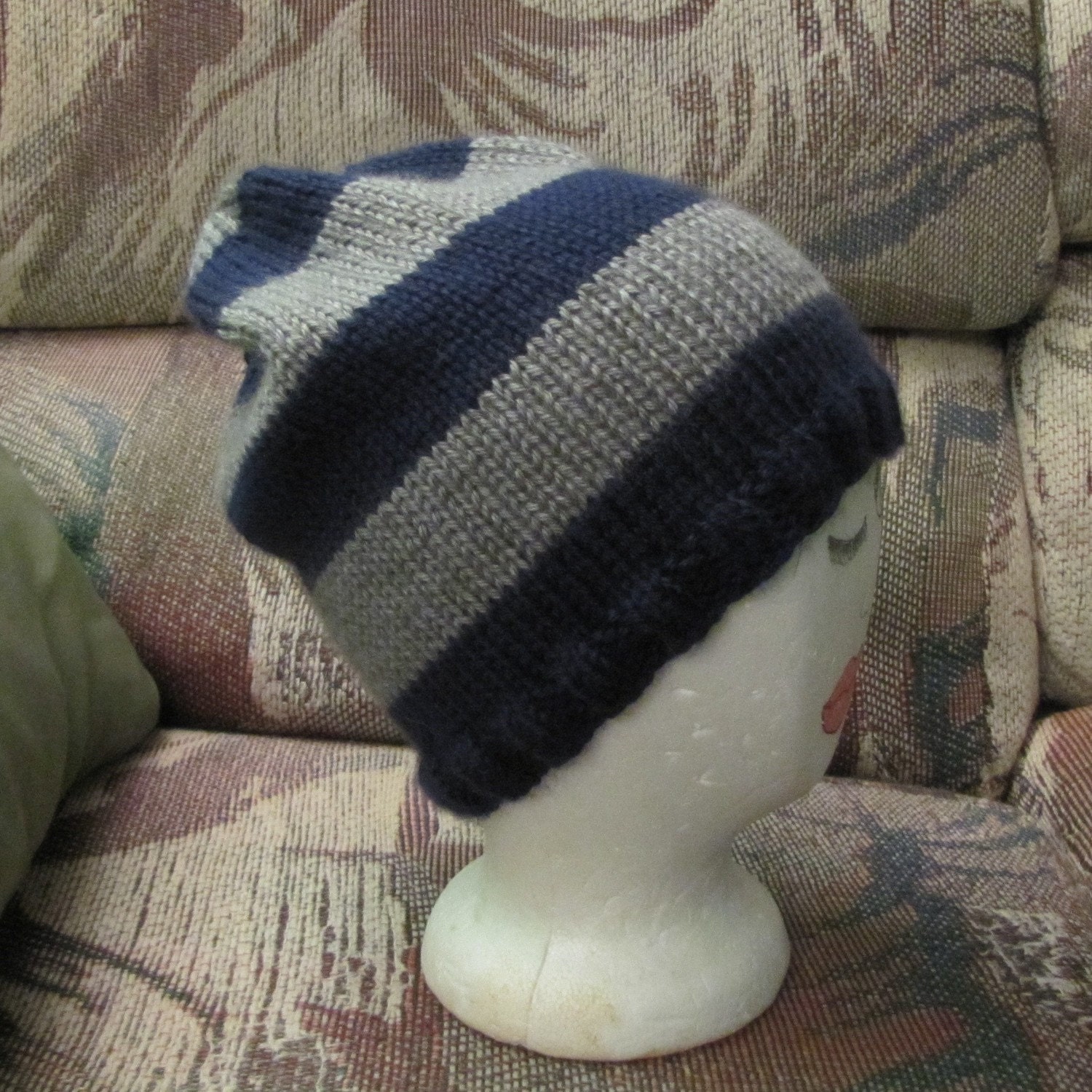Hat in Ravenclaw colors by Whitaker Knits