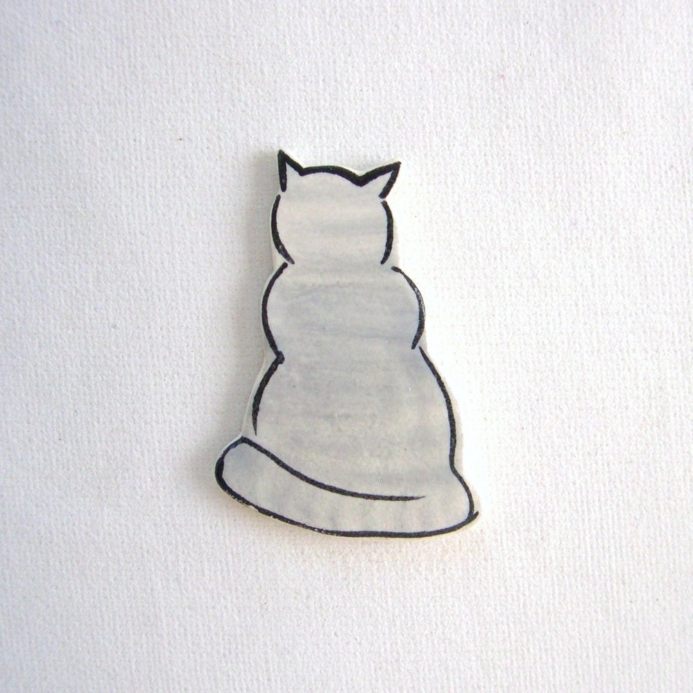 Ceramic mosaic art Tiles cat for Mosaics, Jewelry and Crafts Hand painted