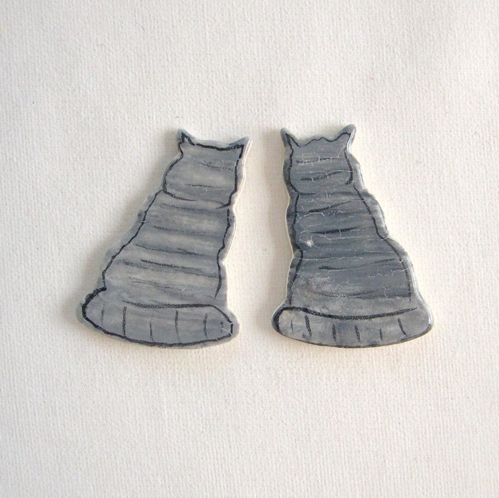 Ceramic mosaic art Tiles cats for Mosaics, Jewelry and Crafts Hand painted