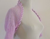 Purple Sweater Shrug Bolero Bridal Jacket Wedding Cardigan Mohair Chic Delicate