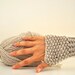 Fingerless Mittens Gloves Wrist Warmers Biker Gloves Hand Knit Beige Warm Cozy Winter Accessories Gift for Her