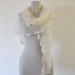 Crochet Scarf Shawl Wedding Shawl Mohair Wrap Shawl Bridal Shawl Ivory Delicate Romantic Chic Elegant