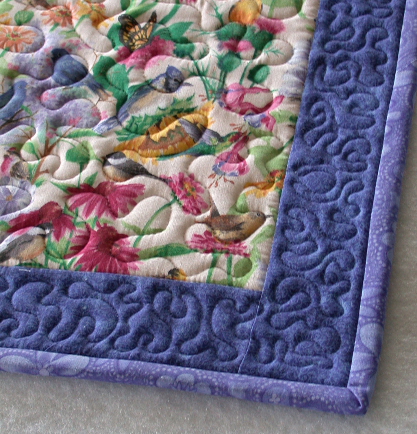 Handmade Cat Quilt / Pet Mat / Blue Pet Blanket - Medium