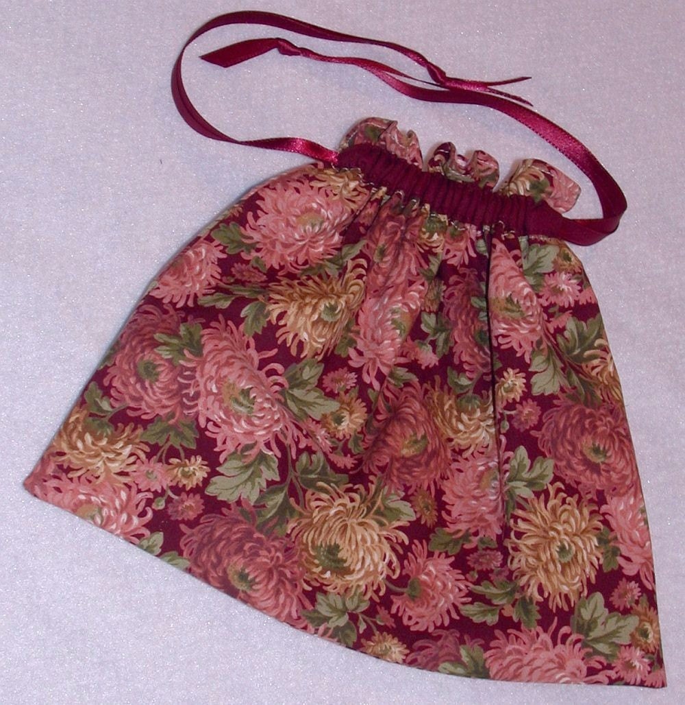 Drawstring Project or Gadget Bag - Autumn Mums