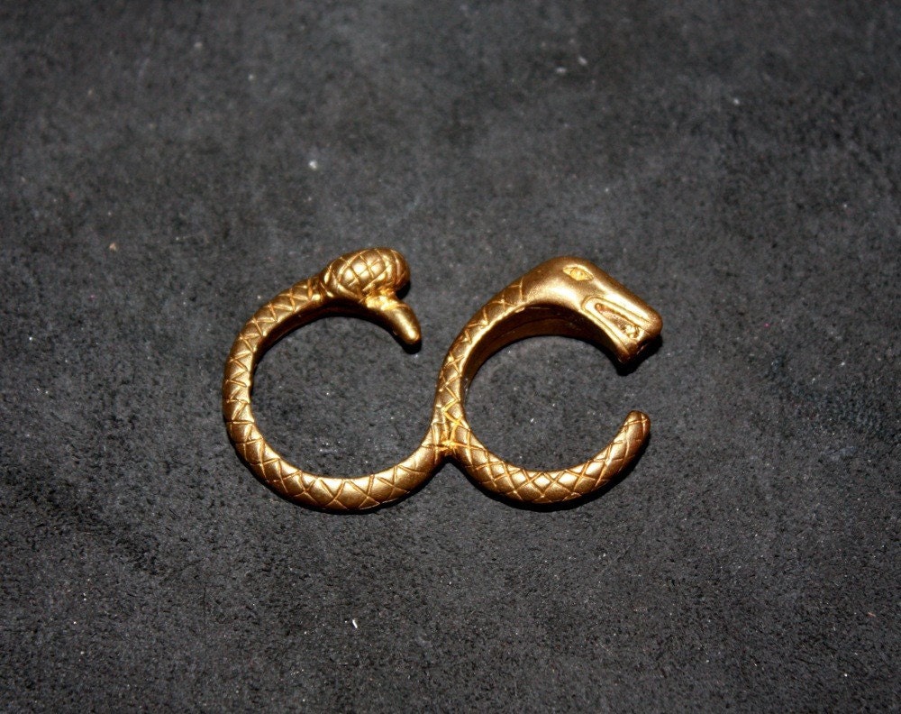 Wrapped Snake Double Two Finger Ring
