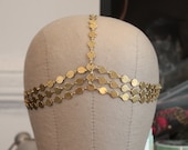 Gold Freedom 7 Strand Coin Headpiece