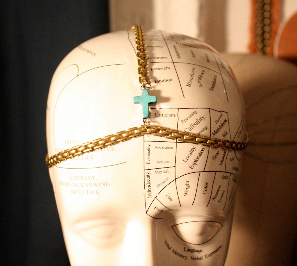 Farrow Turquoise Cross Chain Headpiece