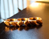 Gold Junction Faceted 3 Finger Ring