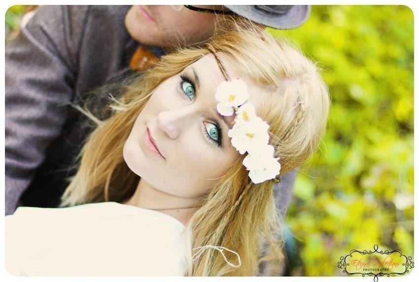 Bridal Headband, Weddings, hair accessories, Flower Headband-Sienna SIENNA, Flower Crown , Halo Headband, Wreath, White Flowers, Bohemian