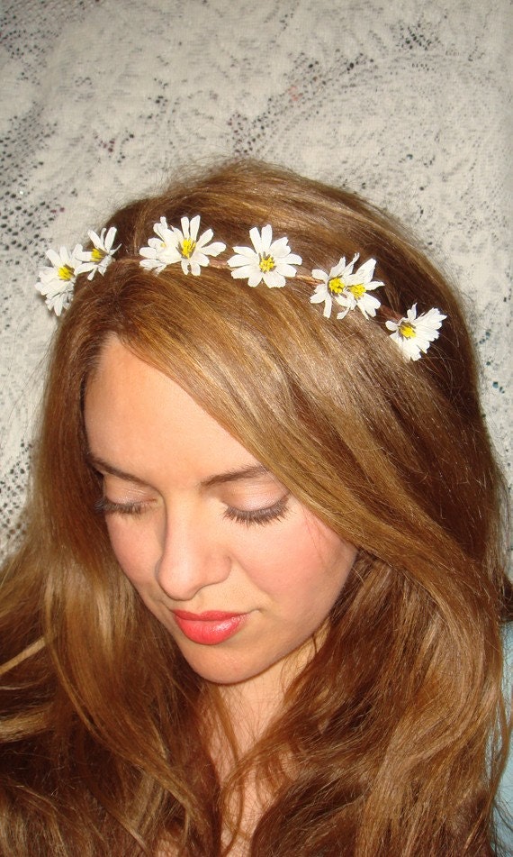 Flower Crown, Headband- WILDFLOWER, Halo Headband, Accessories, Flower Headband, Crown Headband, Daisy Flower, White flower, Spring, Summer