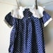Vintage 1950's Little Girls Blue Polka Dot Dress