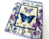 Purple Butterflies and wild flowers Keychain - REDUCED