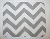 Mouse Pad mousepad / Mat / mouse mat - Rectangle -  Gray  Chevron - Zig zag