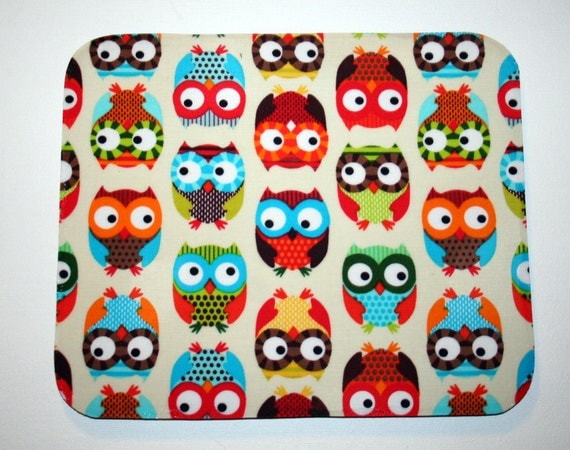 Mouse Pad mousepad / Mat - Rectangle - Owl Natural