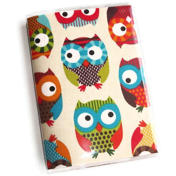 Passport Cover / Holder / Case - Natural Owls