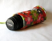 Camera  zoom lens case for DSL camera grey, lime, hot pink fun funky print ready to ship Monograming not available