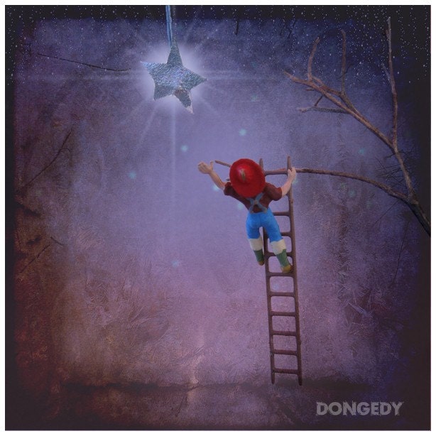 Catching the Star - amazing surreal miniature 8x8 photo diorama by Dongedy