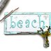 Sea Breeze vintage Beach Sign Handmade Coastal Chic Wall Hanging With Hooks and Vase Summer SALE