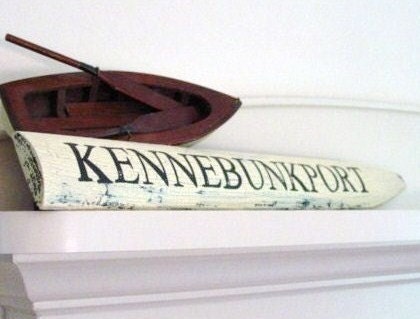 KENNEBUNKPORT Crackled Picket Wood Sign - woodwords