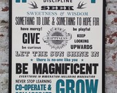 Letterpress Print - Harmony Manifesto
