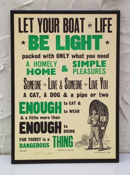 Letterpress Print - Boat of Life Poster