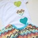 Chevron Love Shirt - To Coordinate with Skirt - SOLD SEPARATELY - SHIRT to match with twirly skirt - by bitty bambu