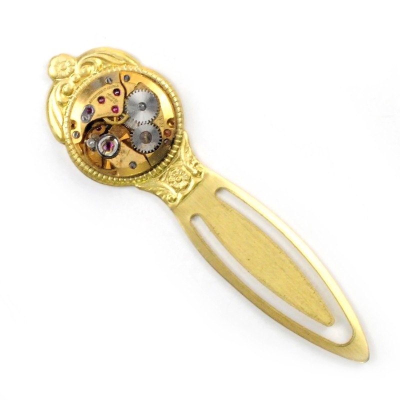 Steampunk Vintage Gold Watch Bookmark