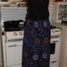 Hippie Pants - East Indian tapestry fabric - Sunflower Black Blue and Purple - wide legs - fits most- read measurements
