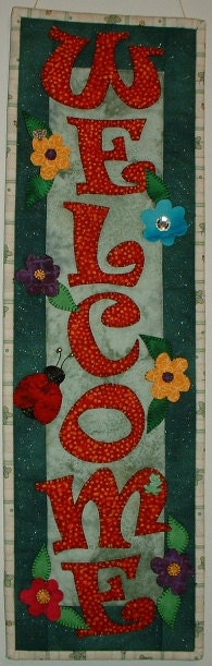 Welcome Home Quilted Wall Hanging Pattern Download by JenKariArts