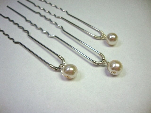 Single Pearl Hair Pin for 3 pins Bridal Formal Prom Wedding Hair Accessory