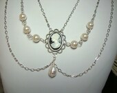 Cameo Princess Bride in Silver Prom Wedding Jewelry