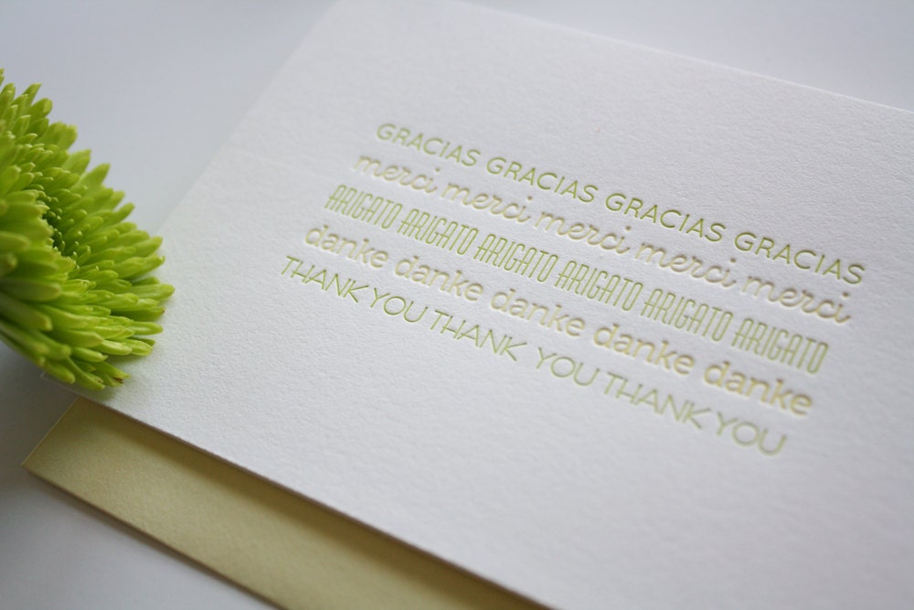 Letterpress Thank You Card - Thanks