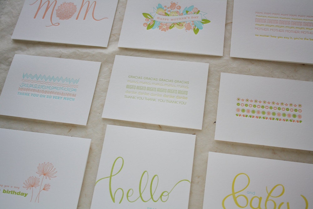 Letterpress MOM Card - MOM Bouquet - Birthday
