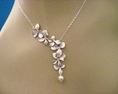 Wedding Jewelry Bridal Jewelry Silver Orchid Wedding Necklace Heather