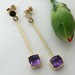 Amethyst and 14 Karat Gold Dangle Earrings