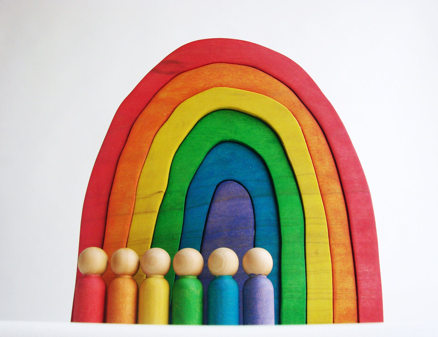There Once Was a Crooked Rainbow - Building and Stacking Toy to Teach Colors and Shape Learning Through Play the Montessori and Waldorf Way - MamaMayI