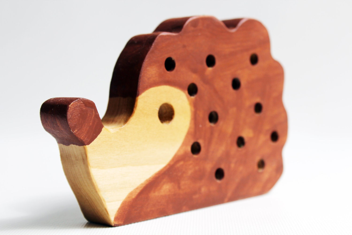 Lacing Friends - Hedgehog - Montessori Waldorf inspired Fine Motor Skills Toy
