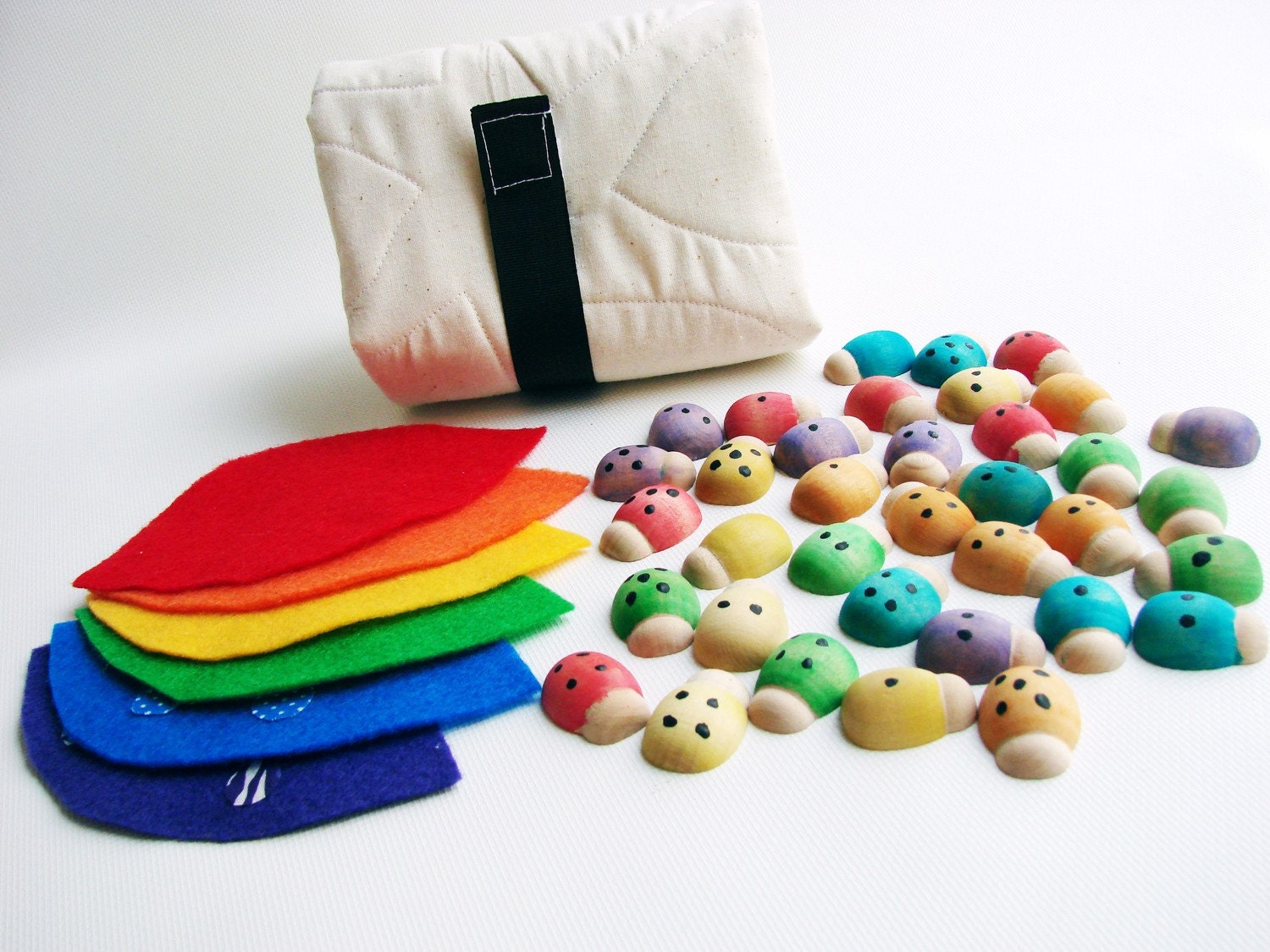 Lady Bug Learning Playset - A Montessori and Waldorf Inspired Counting and Math Learning Game