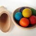 Colored Cups and Balls - A Montessori and Waldorf Inspired Wooden Materials Matching and Motor Skills Toy