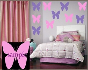 Vinyl Wall Art decor 12-11 INCH BUTTERFLIES Vinyl Wall Decal Sticker Wall nursery bedroom daycare Decor Appliques