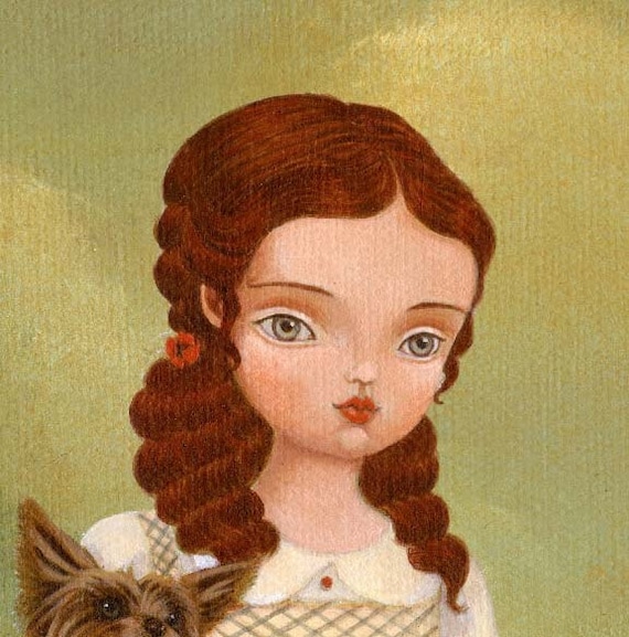 Children's Art, Girls Room Art, Girl Art Print, Poster, Fairytale Art, Decor, Cute, Kids Art - Wizard Of Oz - Dorothy & Toto 8x10 Print