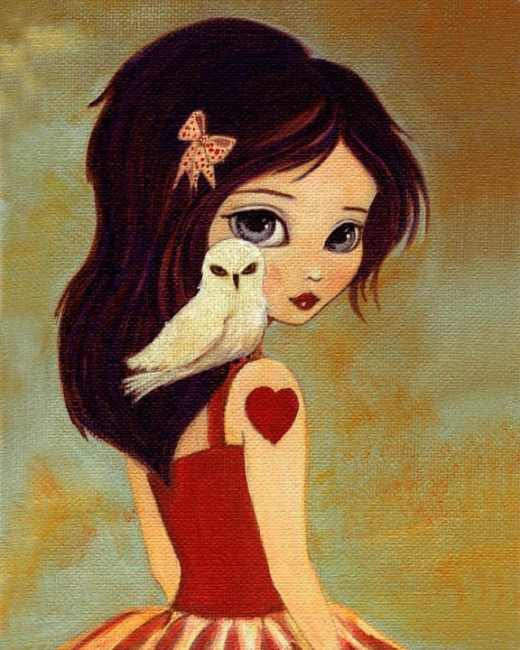 Owl, Girl, Children's Art, Girls Room Art, Poster, Girl Art Print, Art for Kids, Girls Decor, Art for Girls, Cute, Whimsical - Owlways 8x10 