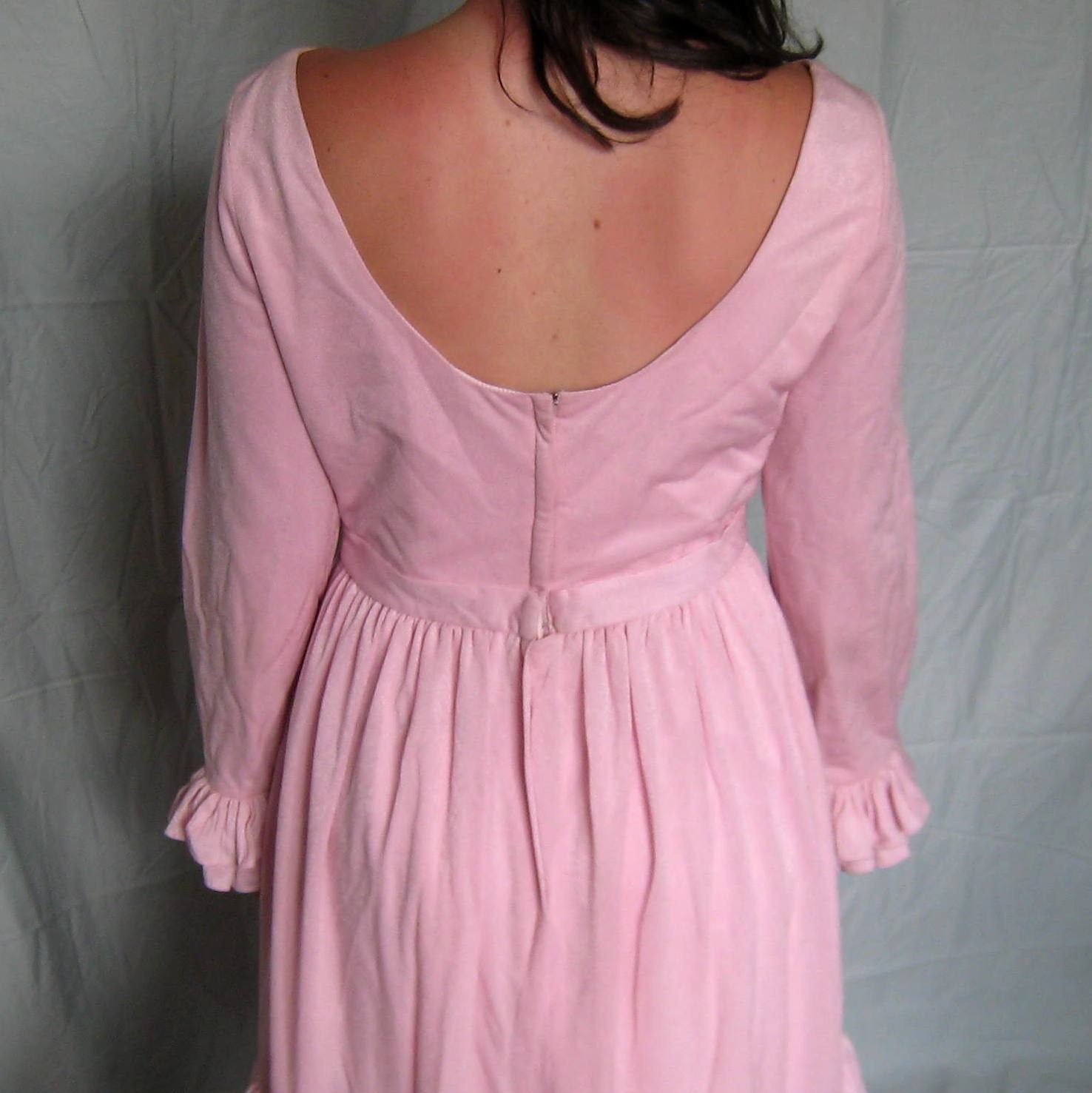 SALE Low Back Pink Cocktail Dress with Ruffles and Bows
